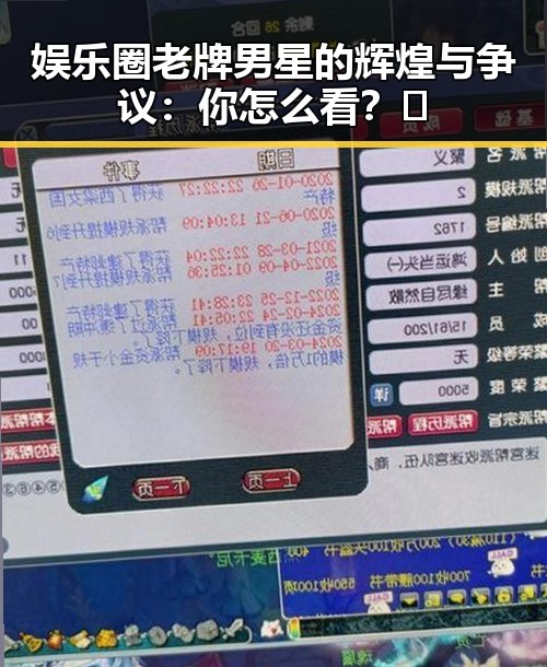 娱乐圈老牌男星的辉煌与争议：你怎么看？🤔